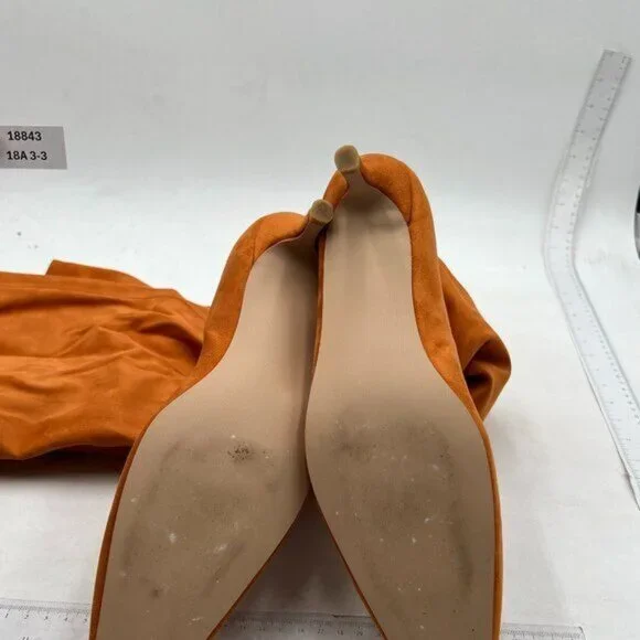 Women Comfortable Low Heel Pull on Stylish Knee High Boots Square Toe Brown - Picture 6 of 7